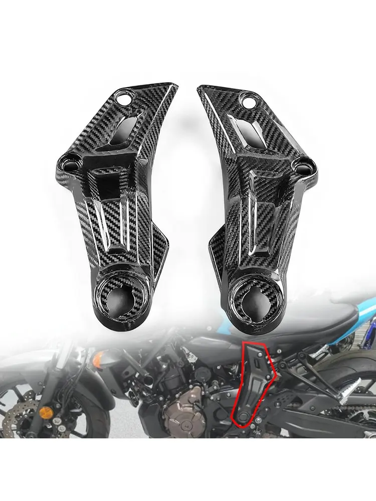 Koolstofvezel Voor Yamaha MT07 FZ07 MT-07 MT FZ07 2014-2024 Motorcycle Frame Cover Bescherming Panelen Motor Trim kuip Motorkap - afbeelding 2