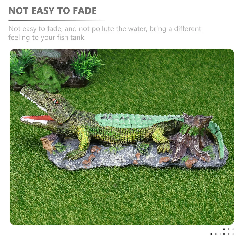 

Aquarium Crocodile Air Bubbler Resin Craft Handmade Fish Tank Decoration Aquarium Landscape Prop Fish Tank Decorations