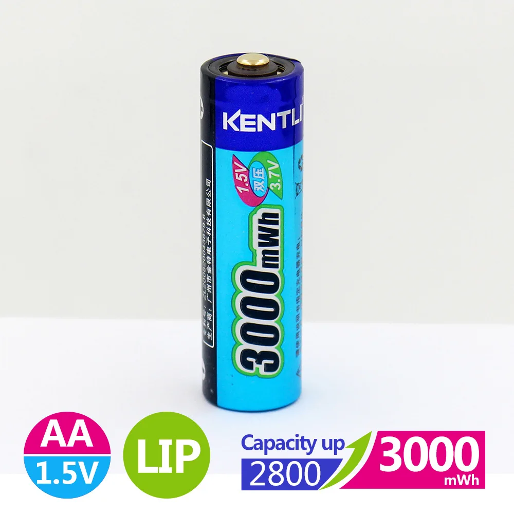 4pcs KENTLI AA 1.5v 3000mWh Li-polymer Lithium Rechargeable AA Battery + USB Smart Charger