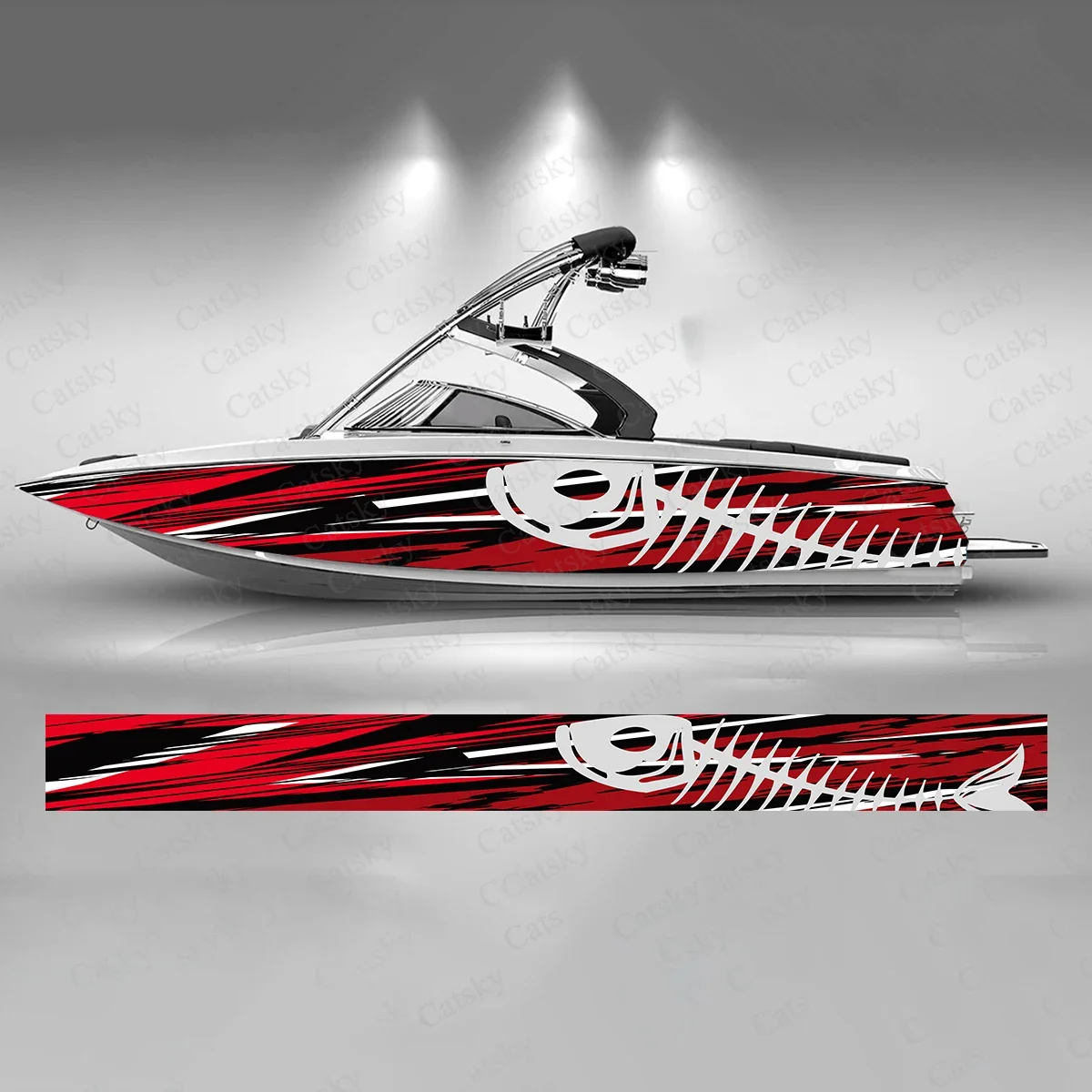 

Colorful Fisnbone Sharp Messy Lines Special Boat Sticker Vinyl Ship Pontoon Deck Boat Fishing Decorative Pontoon Boats Decal