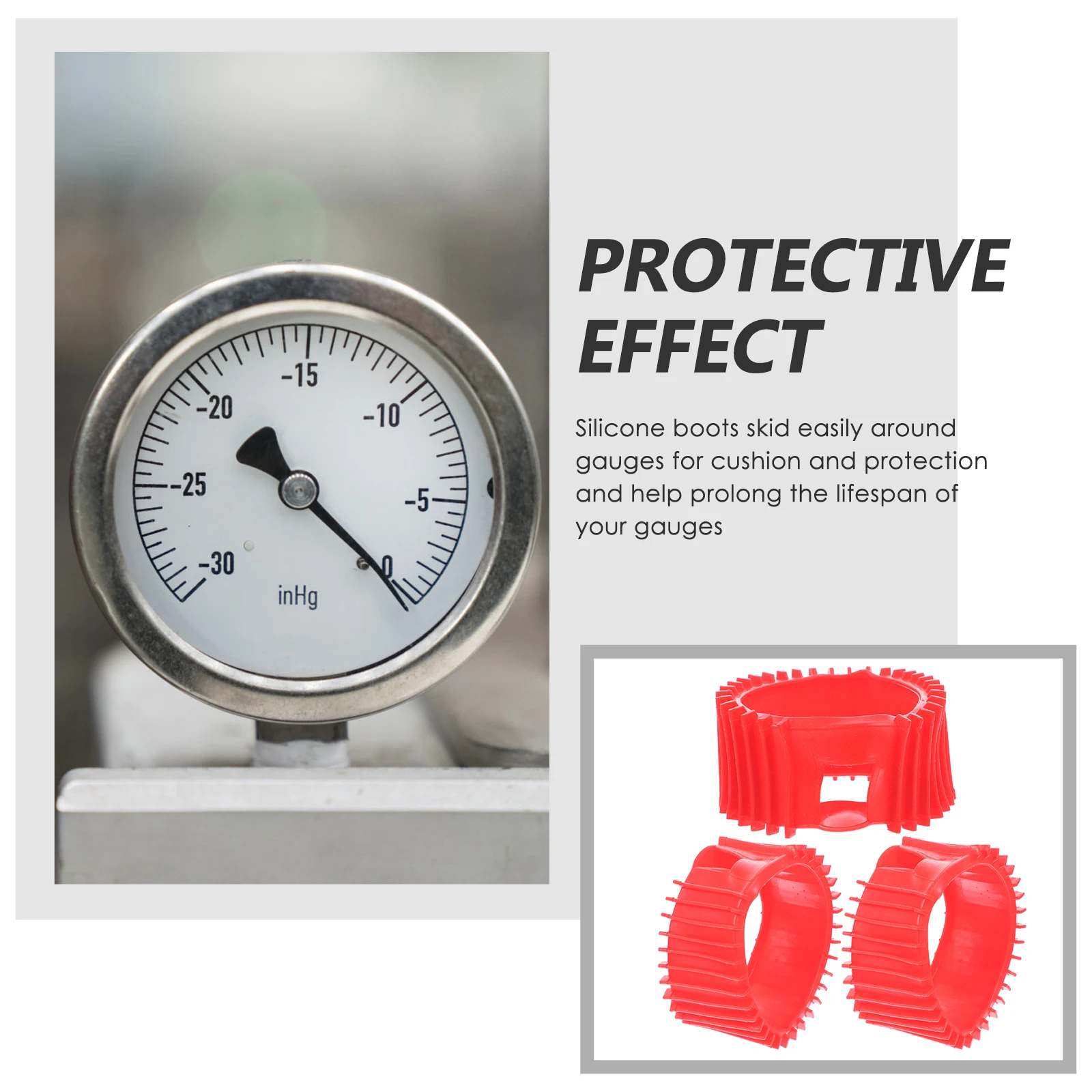 

3pcs Pressure Gauge Cover Acetylene Silicone Sleeve Meter Replacement Oxygen Propane Tank Protector Welding Tools Kit Gauge