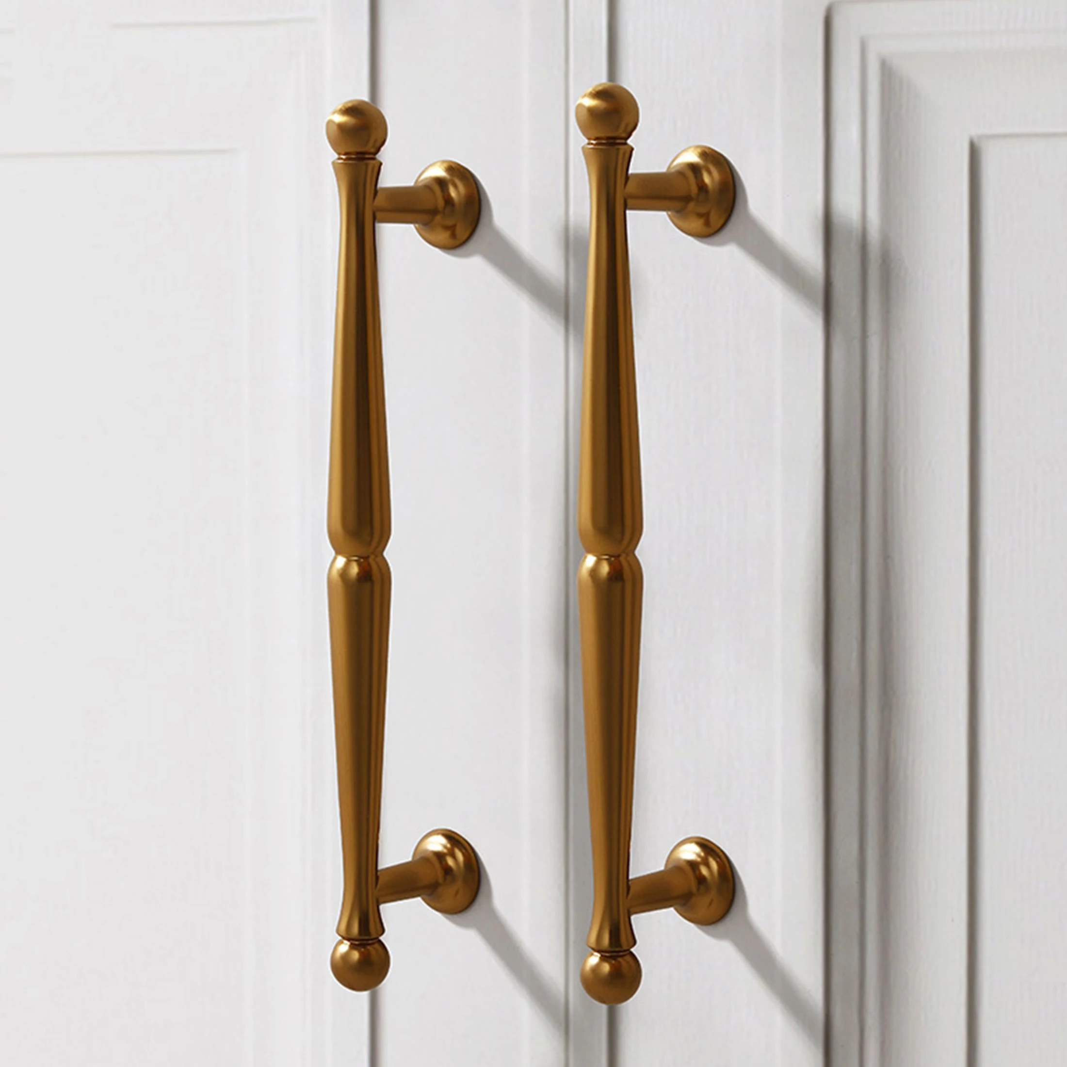 Tea Golden Cabinet Handles Zinc Alloy Wardrobe Pulls Chinese Style Bookcase Drawer Door Knobs Modern Kitchen Accessories 192mm