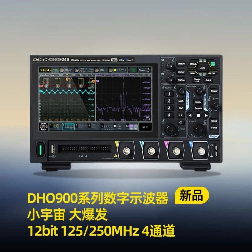 

Oscilloscope DHO914/924S High Resolution 12bit Handheld Small Portable 4 Channel