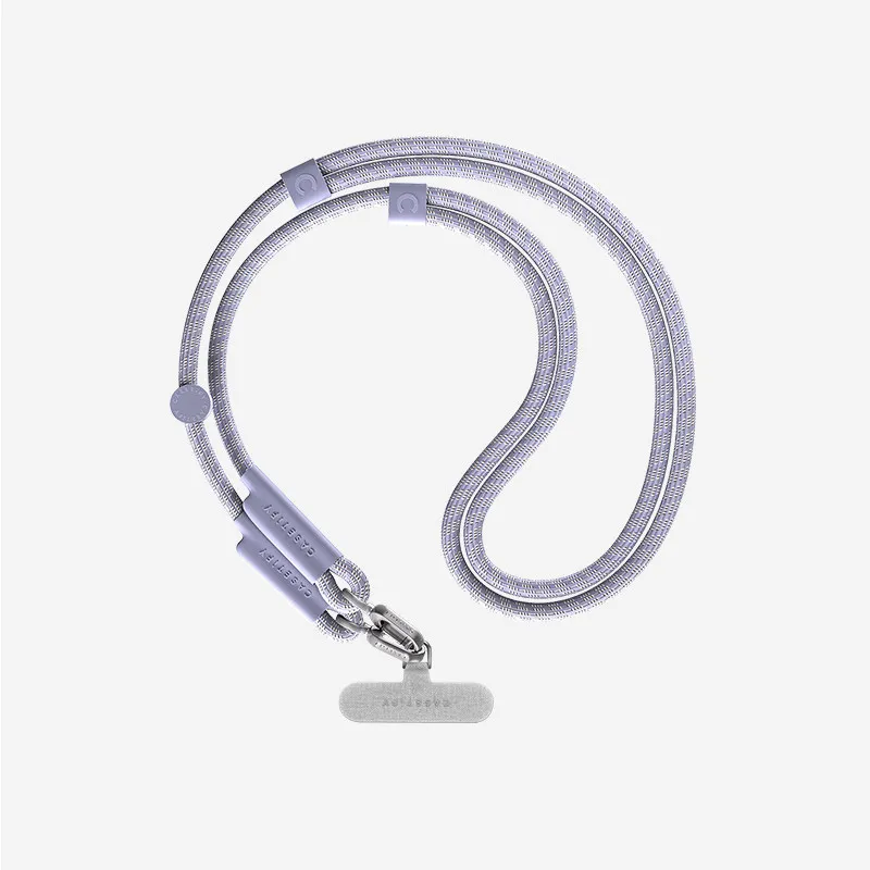 CASETiFY Woven Cord Phone Strap Set Cool Gray / Soft Mist Purple Compatible with all iPhone models Phone accessory lanyard strap view 5