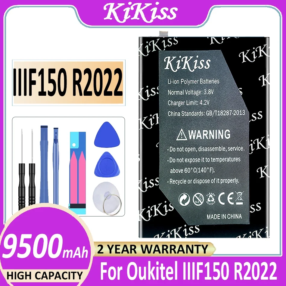 KiKiss 9100mAh - 9500mAh Battery For Oukitel F150 B2021 For Oukitel IIIF150 R2022 R2022 Mobile Phone Batterij