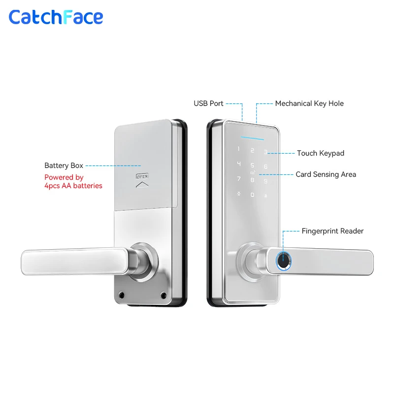 New Tuya Smart Life APP WIFI Fingerprint Door Lock IC Card Digital Code Electronic Reader Home Security Mortise