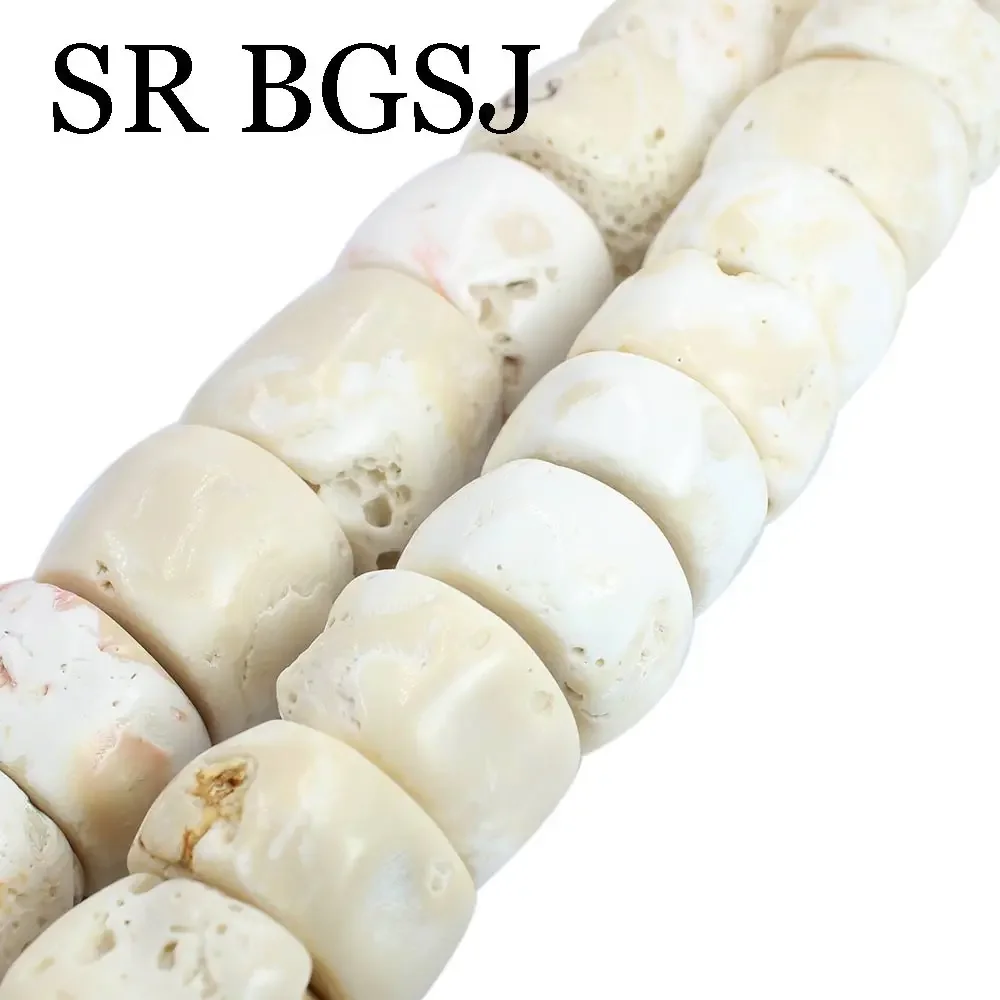 20-25mm 15inch Genuine Real Freeform Column Natural White Sea Bamboo Coral Jewelry Findings Diy Beads