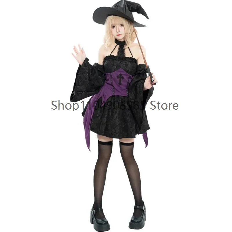 

WQ1 Fashion Evil Wizard Cosplay Dress for Women | Halloween Carnival Sexy Adult Fancy Costume
