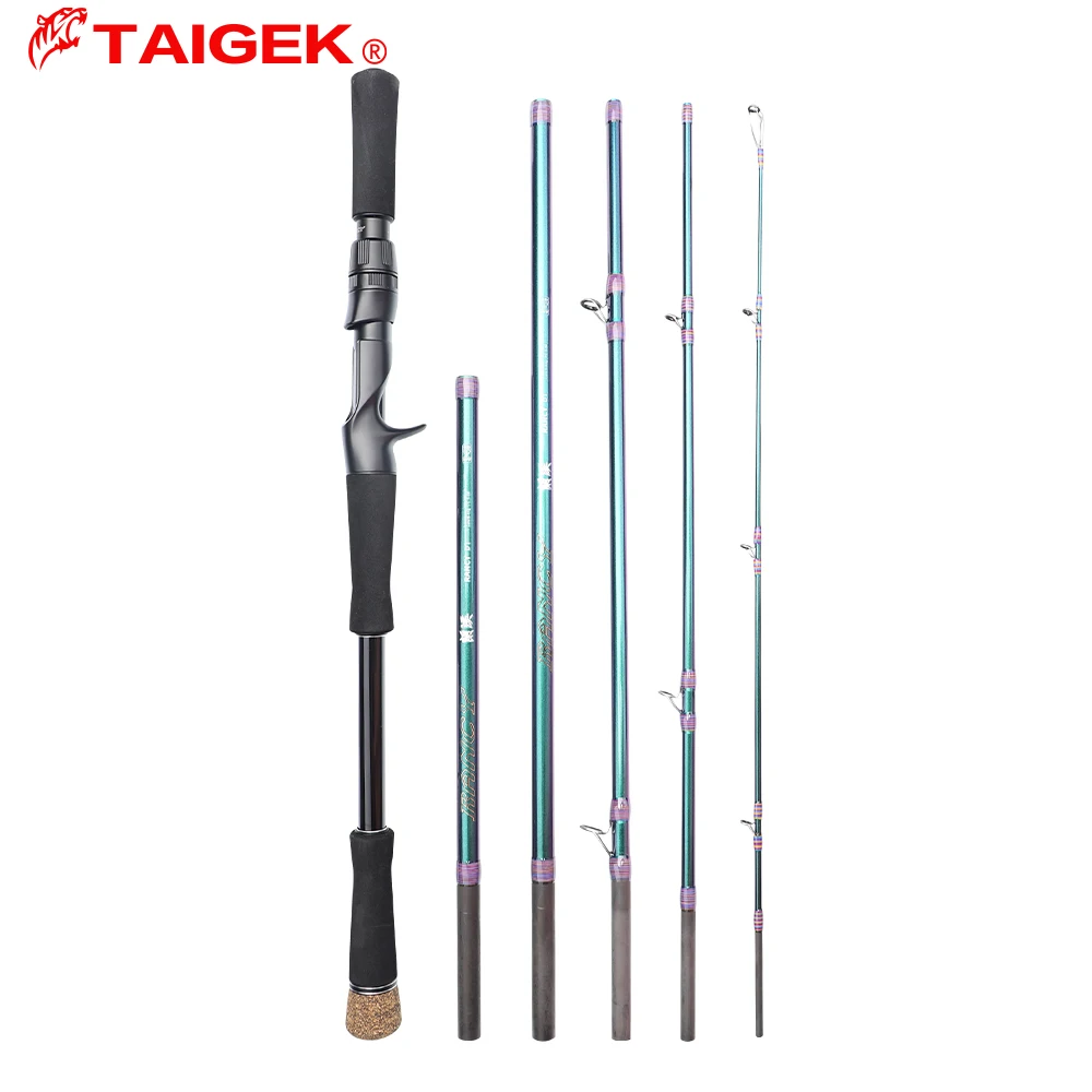 

TAIGEK OEM XH 2Sections FUJI O guide 7' - 7'6'' 30T Carbon fishing 20KG 6 sections casting snakehead fishing rod