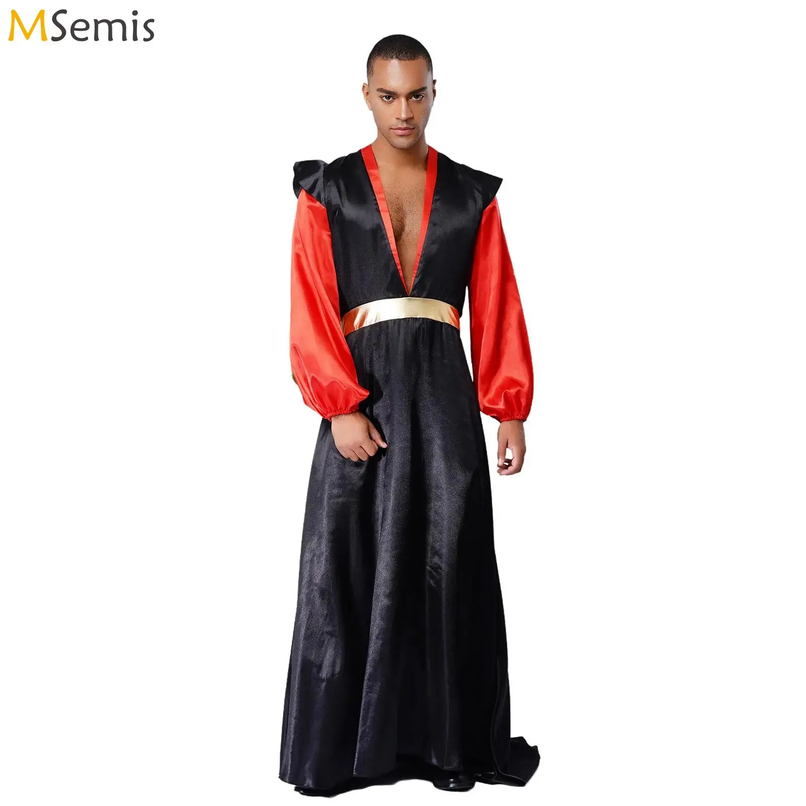 

Movie Jafare Cosplay Costume Jumpsuit Halloween Costume Cosplay Arabian Villain Fairytale Outfits for Mens Carnival Theme Party