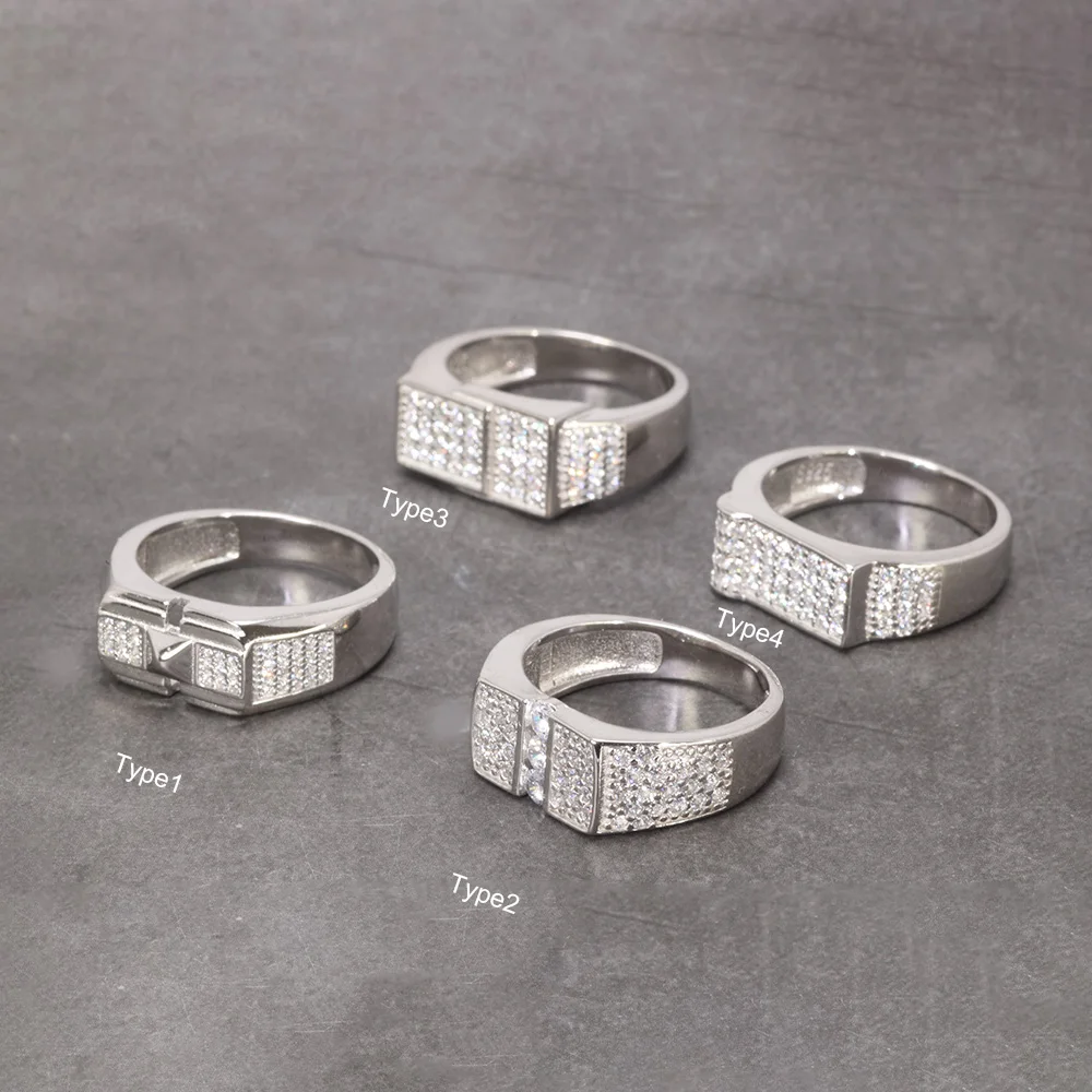 925 Ring Fake Diamond Anniversary Simple Engagement Rings High Quality