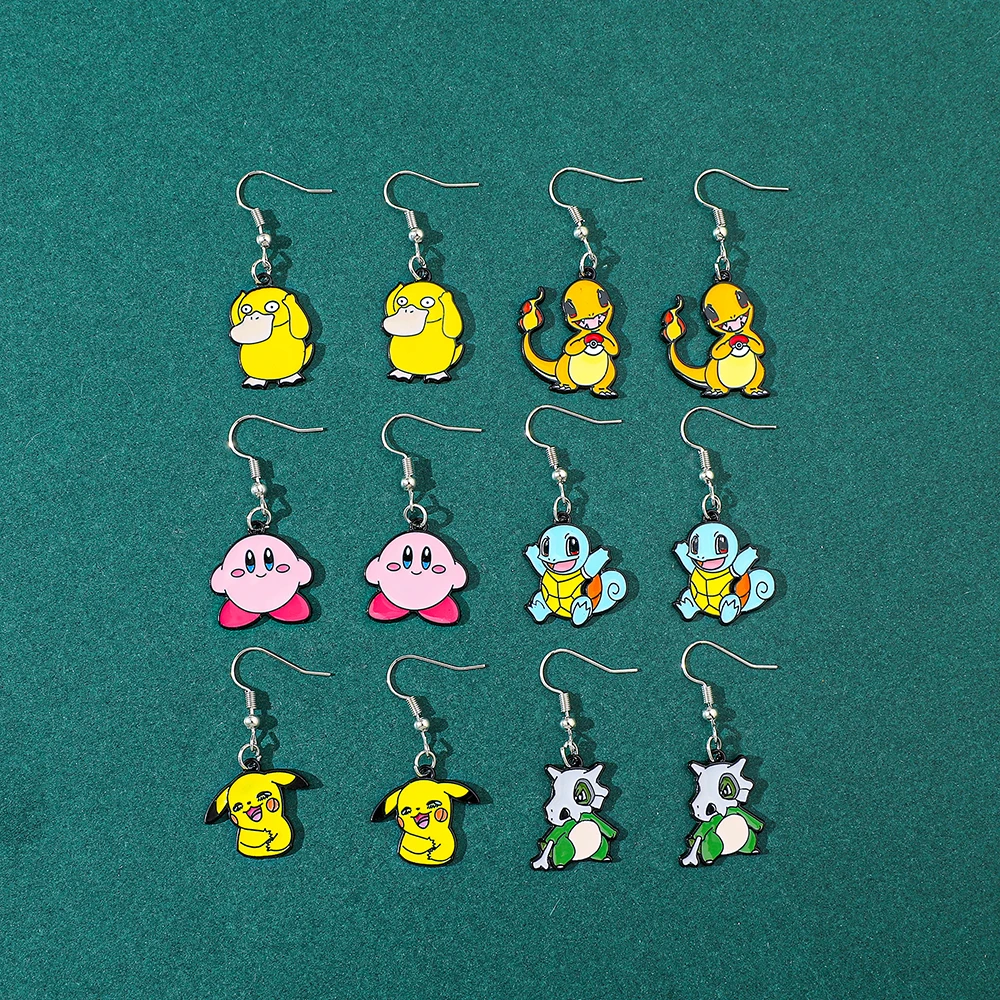 Pokémon Anime Perimeter Pikachu Earrings Cartoon Cute Squirtle Charmander Ear studs For Friends Cosplay Party Jewelry Gifts