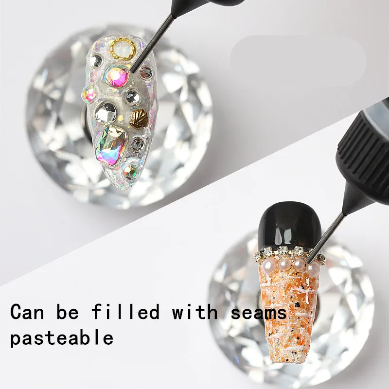 1/2pcs 10ml Nail Rhinestone Adhesive Glue For Stick 3D Decorations DIY Strong Nail Art Crystal Gems Jewelry Edge-Sealing Gel