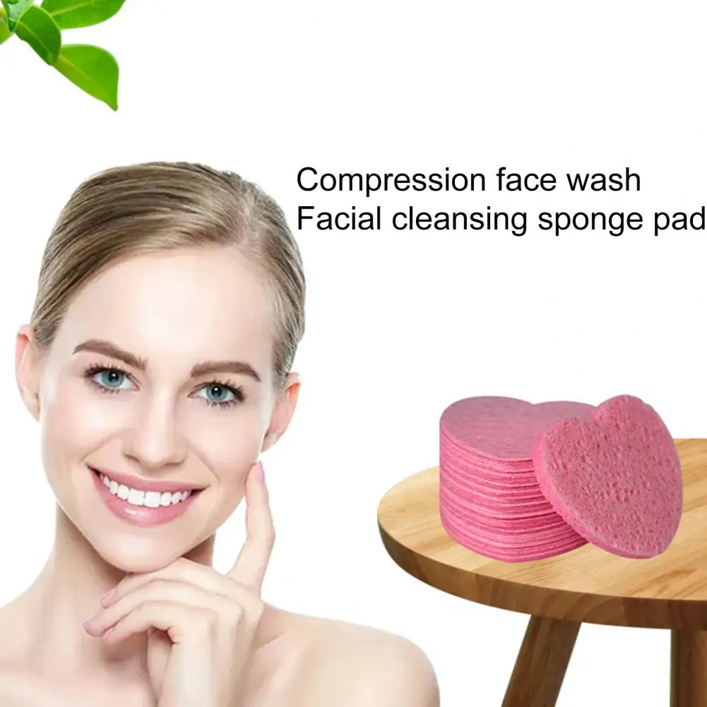 Compact Face Cleansers Eco-friendly Face Scrubbers Easy to Clean Wood Pulp Cotton Compression Face Puffs Cleansing Face