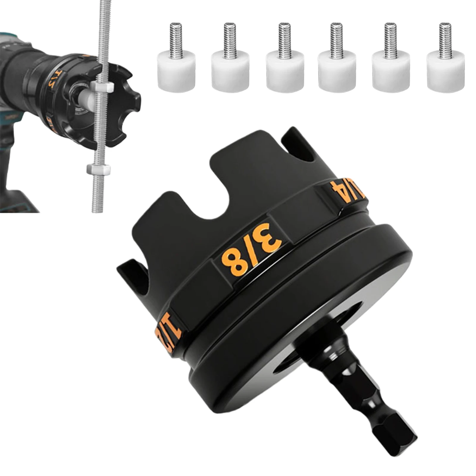 Nuts Zipper Drill Attachment Threaded Rod Nuts Runner for 1/4in 3/8in 1/2in Threaded Rods