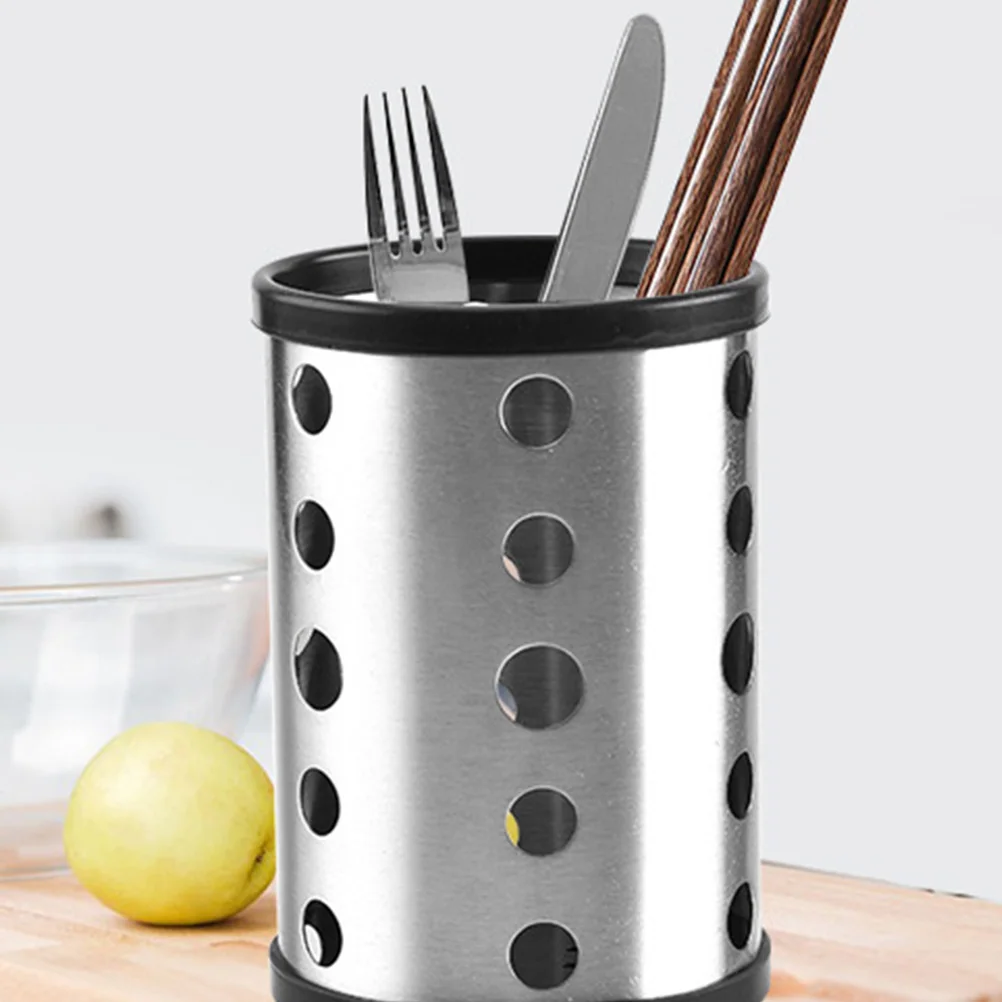 

Stainless Steel Chopstick Holder Kitchen Utensil Drying Rack Cutlery Basket Hollow Bottom Ventilated Design Perfect for Spoons