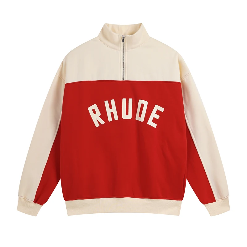 2026 New Model High Quality Thick Fleece Rhude Sweatshirt American Style Street Trend Brand Sweatshirt