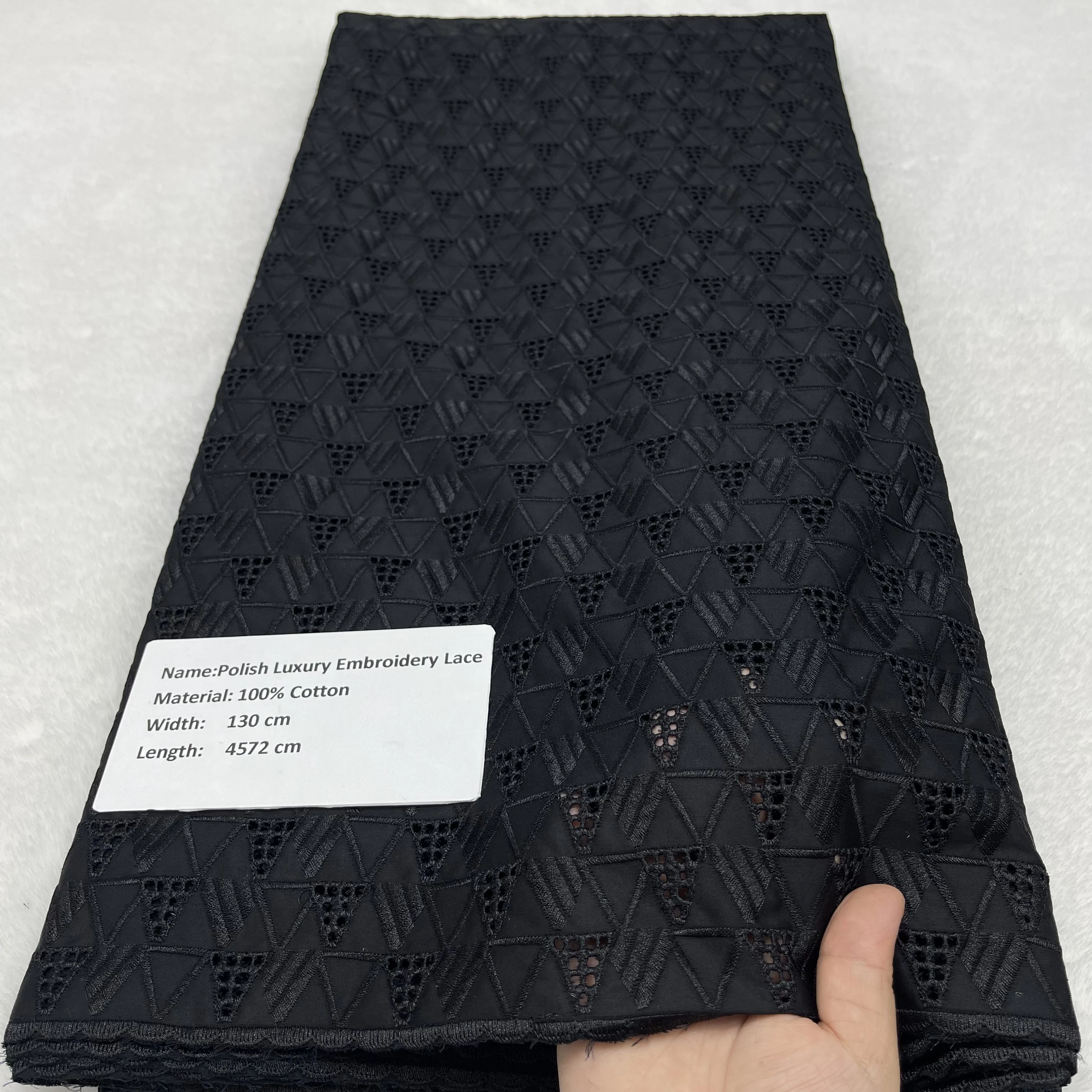 

Luxury Polish Fabric Nigerian Cotton Lace Fabric 5 Yards 2025 High Quality Swiss Voile Lace Fabric For Men Party Dress