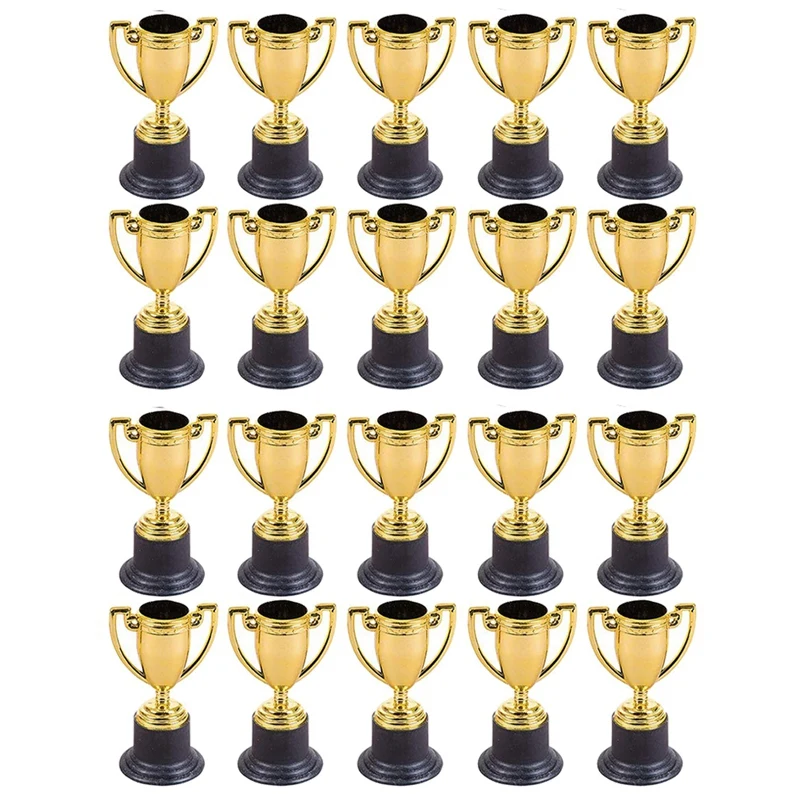 20PCS Mini Plastic Gold Cups Trophies For Party Children Early Learning Toys Prizes Children\'s Holiday Trophy Reward