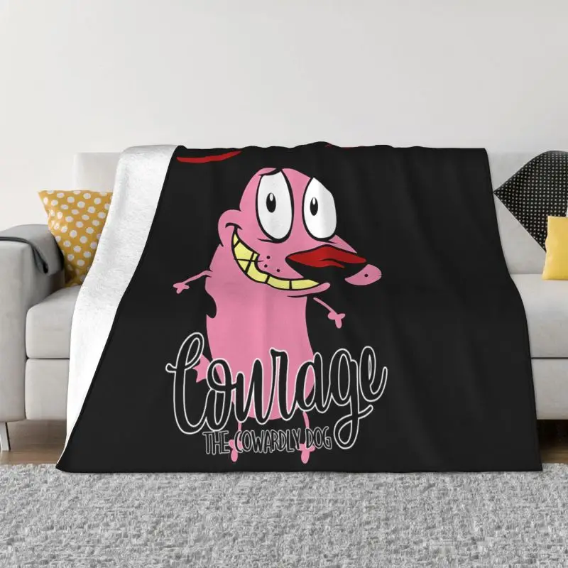 Lion Cowardly Dog Courage The Cartoon 01 Blanket Luxury Raschel Coral Fleece Faux Fur Mink Sleeping Sheets