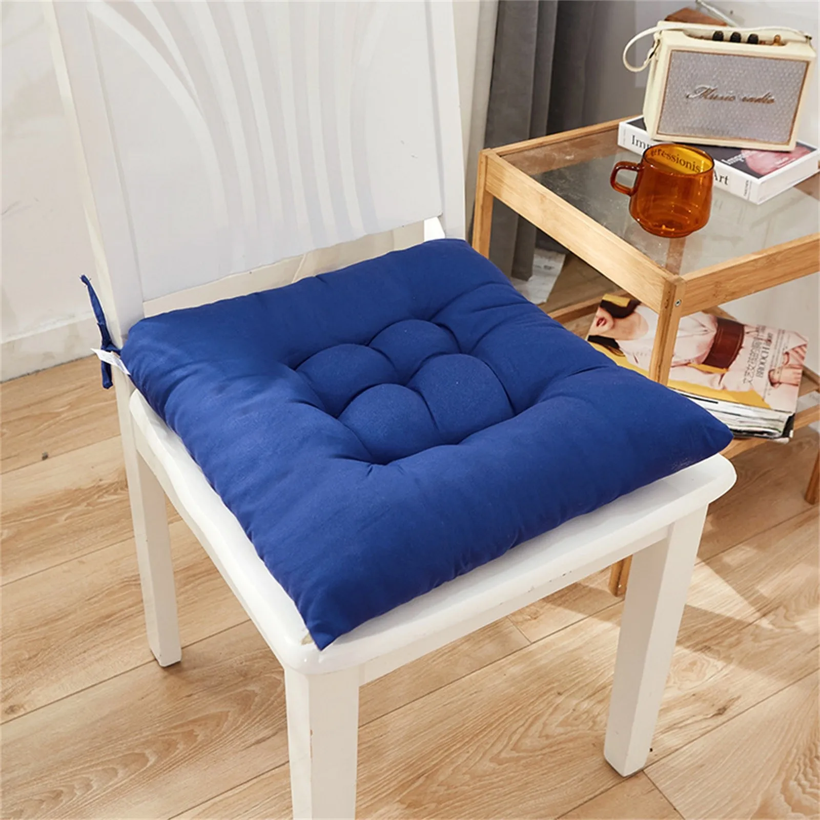 Solid Chair Cushion Square Mat Cotton Upholstery Soft Padded Cushion Pad Office Home Or Car Garden Sun Lounge Seat Cushion