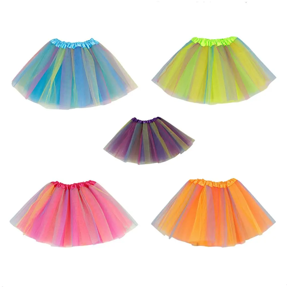 2-8 YEARS Birthday Party Petticoat Fancy Dress Ballet Dance Tutu Dress Girls Kids 3 Layers