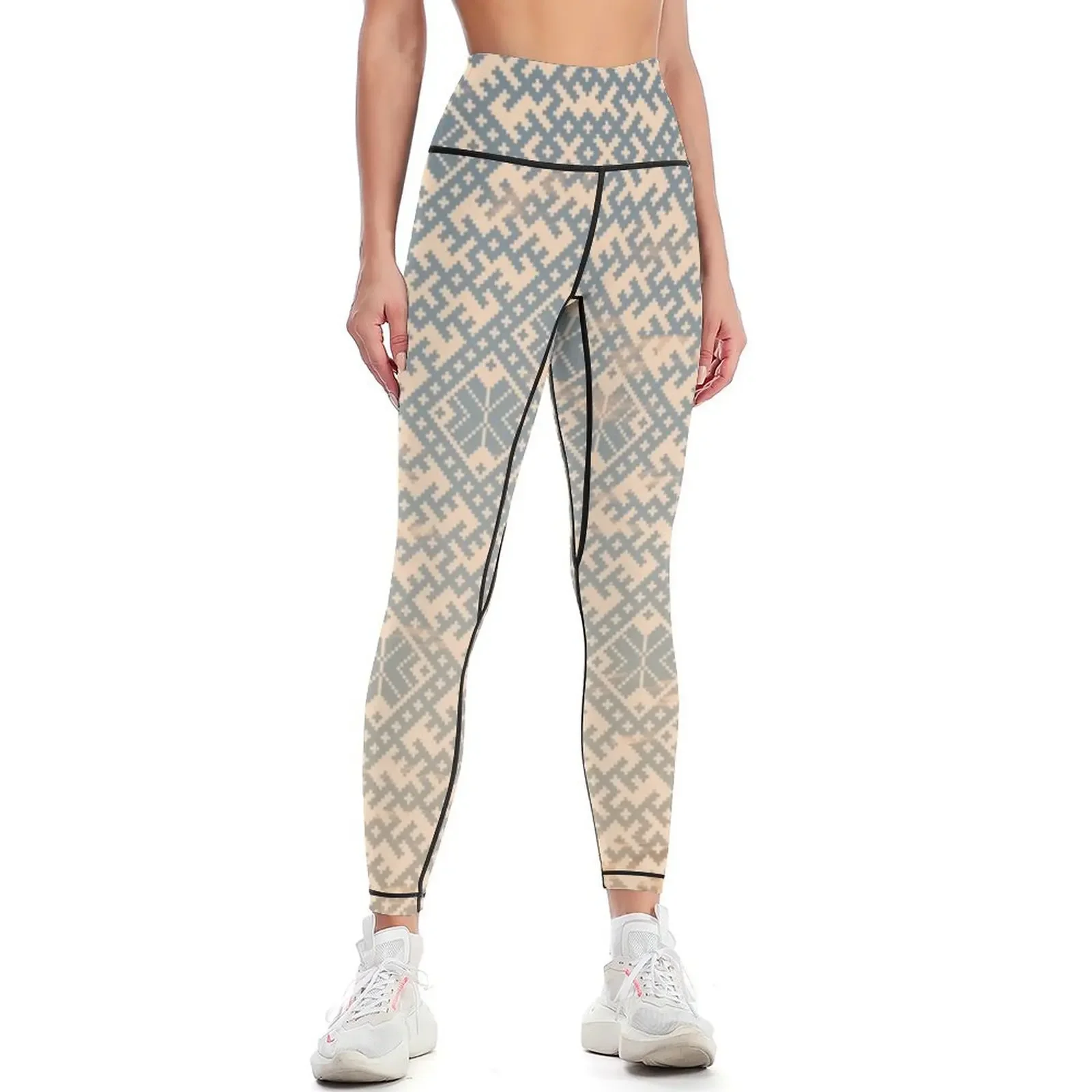 

Pastel Sunset Ethnographic Pattern Leggings for fitness Golf wear joggers for gym top Womens Leggings