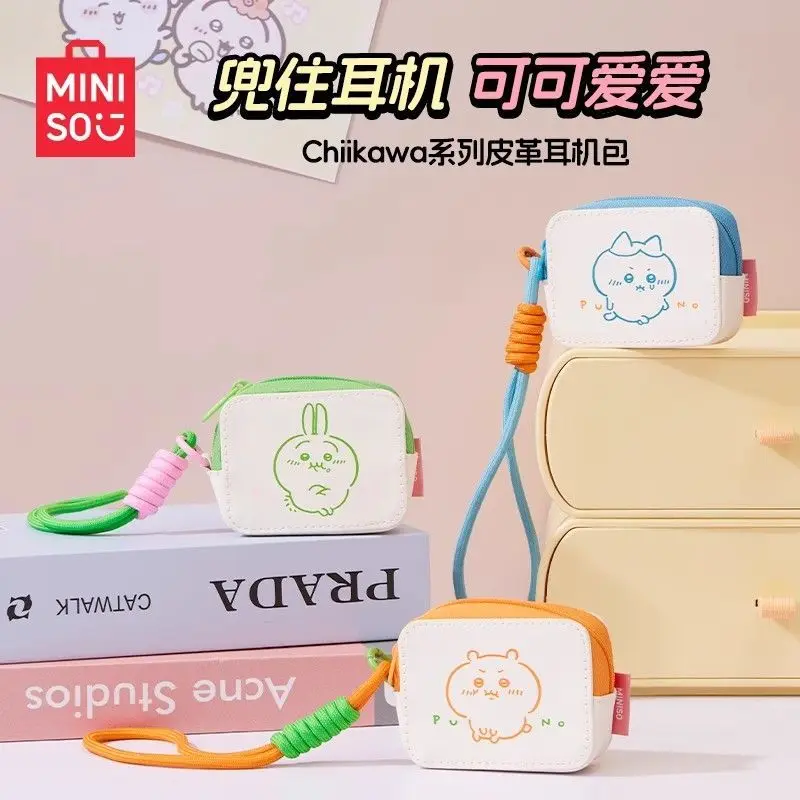 

MINISO Chiikawa Leather Earphone Case Cute Portable Headphone Pouch for Travel
