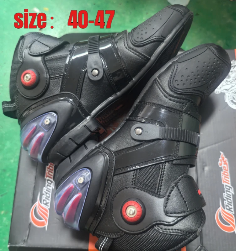 

Мотоциклетные ботинки для мужчин, спортивные защитные короткие ботинки, противоударная гоночная обувь, лето-зима