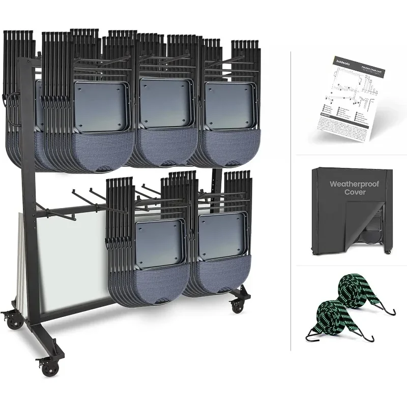 For Boldworks Folding Chair Cart Folding Chair Rack Folding  Dolly For Stackable Chairs And Tables With Locking Rubber Wheels