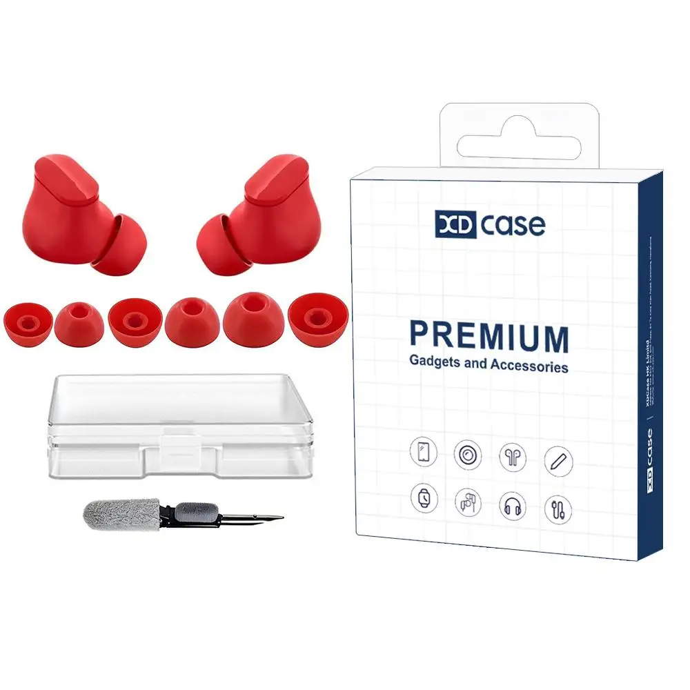 For Beats Studio Buds XDcase 3 Pairs Replacement Silicone Ear Tips Kit, S/M/L Size, Cleaning Brush Color Random