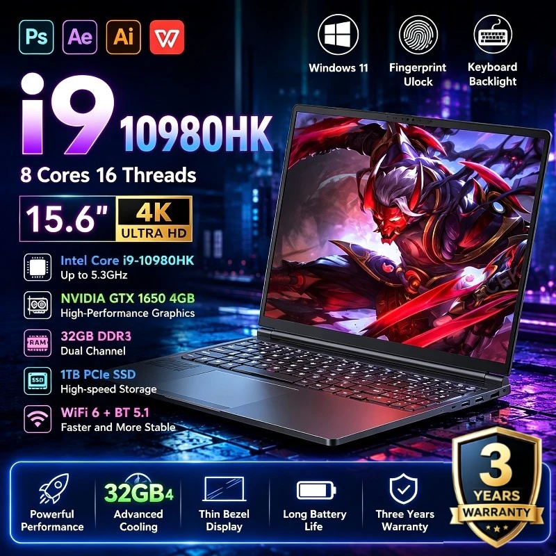 Laptop Gaming 15.6 i9 16GB 2TB