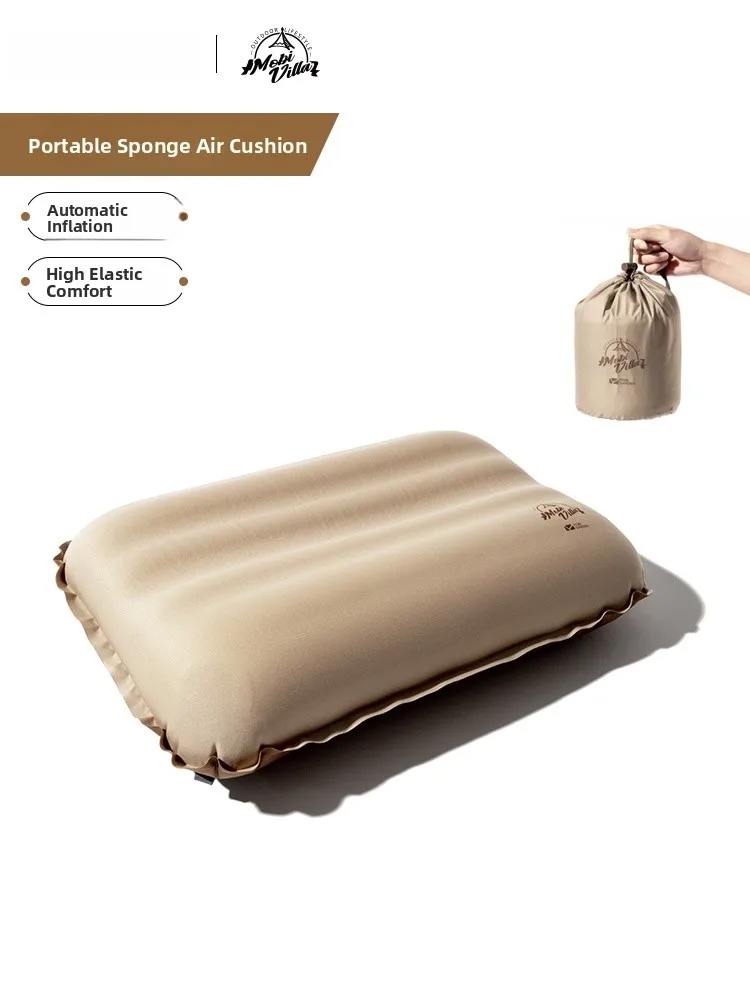 

Portable Inflatable Camping Pillow Mobi Garden Brand Comfortable Sleeping Neck Support Sponge Lumbar Pillow for Outdoor Naps