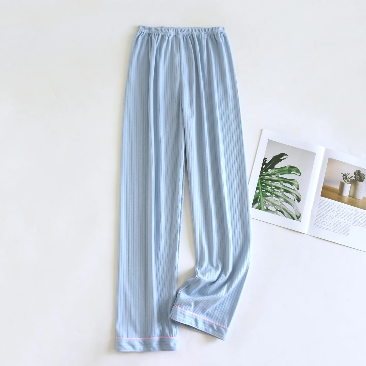 Women's Sleeping Pants Made of Pure Cotton Loose and Simple Solid Color Casual Straight Leg Single Walk Long Pants Home Pants