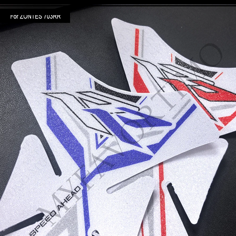 For Zontes ZT703-RR ZT-703RR ZT 703RR Adventure moto Bike Tank Pad TankPad Cap Grips Gas Fuel Knee Stickers Decals Protector 6