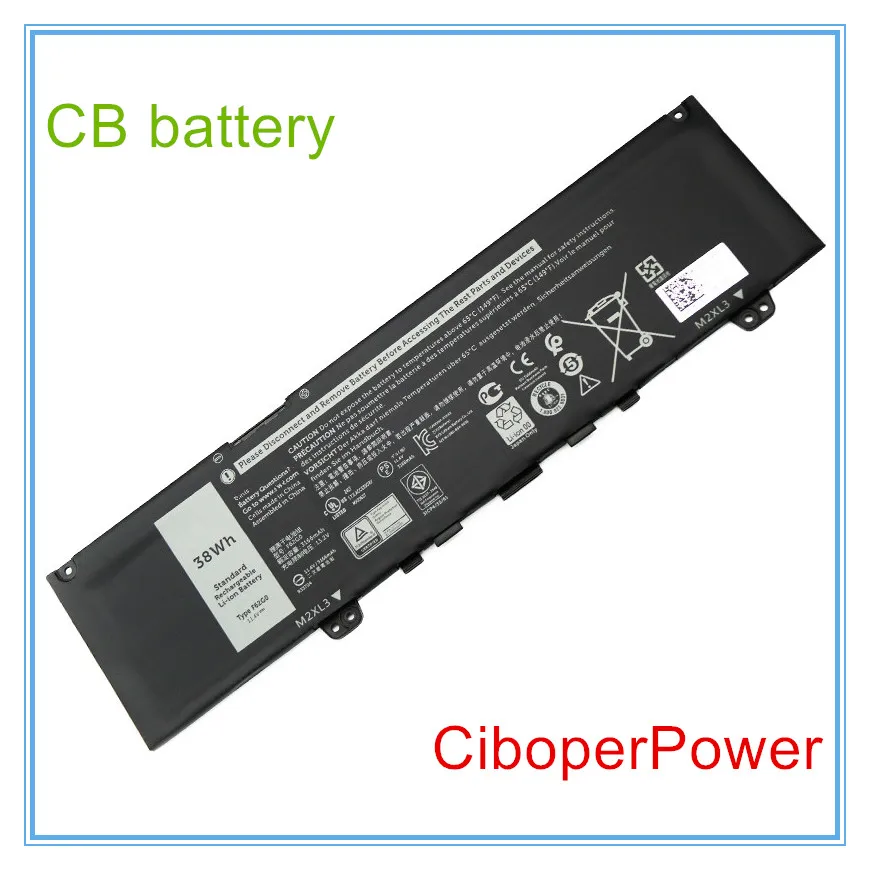 Pin Chính Hãng Dùng Cho 11.4V 38WH F62G0 Laptop 13 5370 7370 7373 7380 7386 5370 RPJC3 39DY5