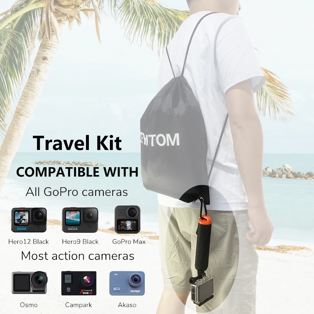 Poignée flottante pour caméra d'action Gopro, accessoires flottants, support de poignée, adapté pour 12, 11, 9, 8, 7, 5, Xiaomi Yi, 4K, Sjcam, DJI, Osmo