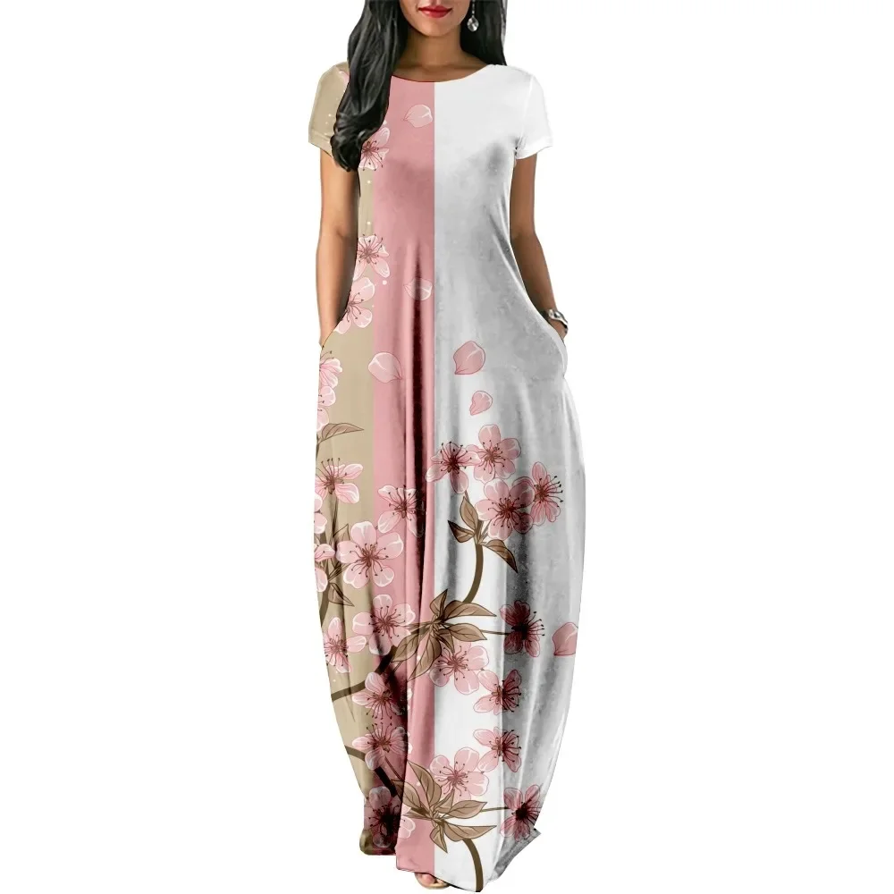 Summer Stylish Party Dress Fashion Streetwear Women Dresses Luxury Flora Maxi Dress Elegant Robe Chic Girl Beach Vestidos