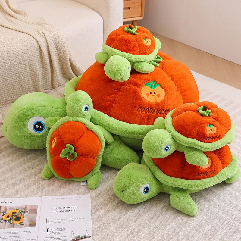 Creative Cartoon Persimmon Shell Turtle Plush Toy Stuffed Animals Fruits Plushies Throw Pillow Anime Soft Kids Toys for Girls