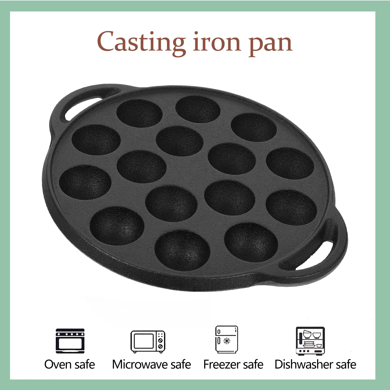 Snail Wok Meatball Pot Kitchen Cookware Dinner Plate Platter Non-stick Pan Thick Frying Casting Iron Cooking