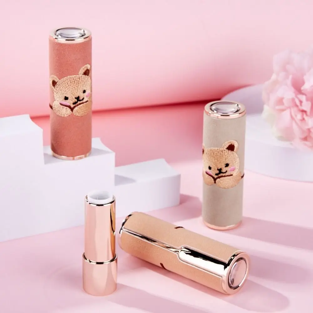 Bear Embroidery Bouncing Lipstick Tube Lipstick Case Empty Lipstick Case Makeup Tools