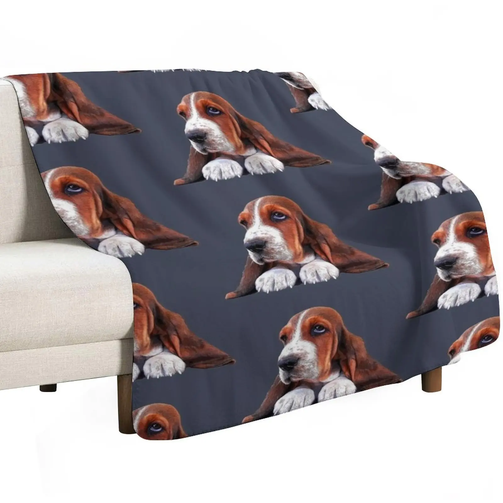 Basset Hound Puppy Dog Throw Blanket For Decorative Sofa heavy to sleep Shaggy Decorative Beds Bed covers Winter beds Blankets