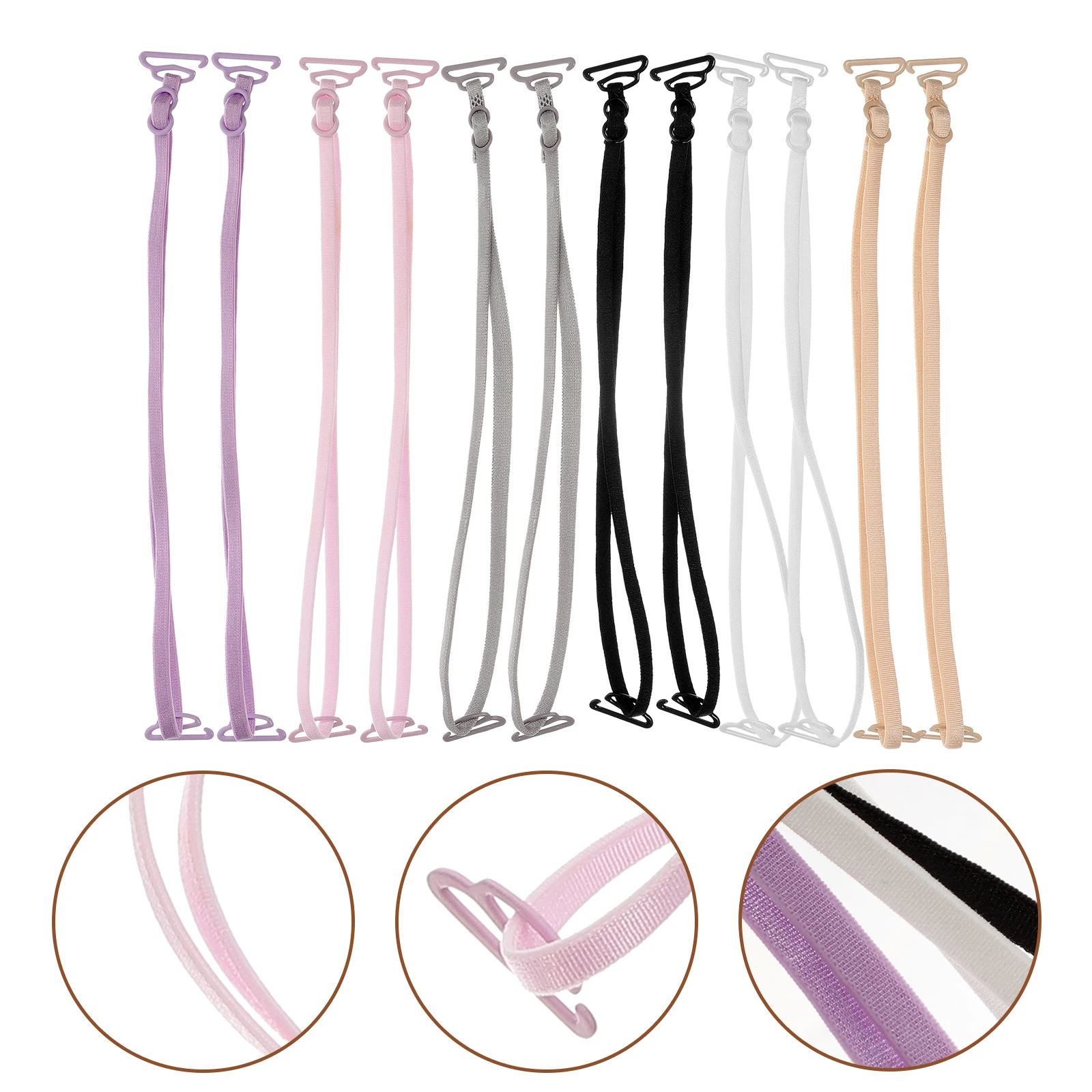 

12pcs Invisible Bra Straps Adjustable Extendable Shoulder Bras Holder Tie Removable Nylon Women Underwear Accessories Non Slip