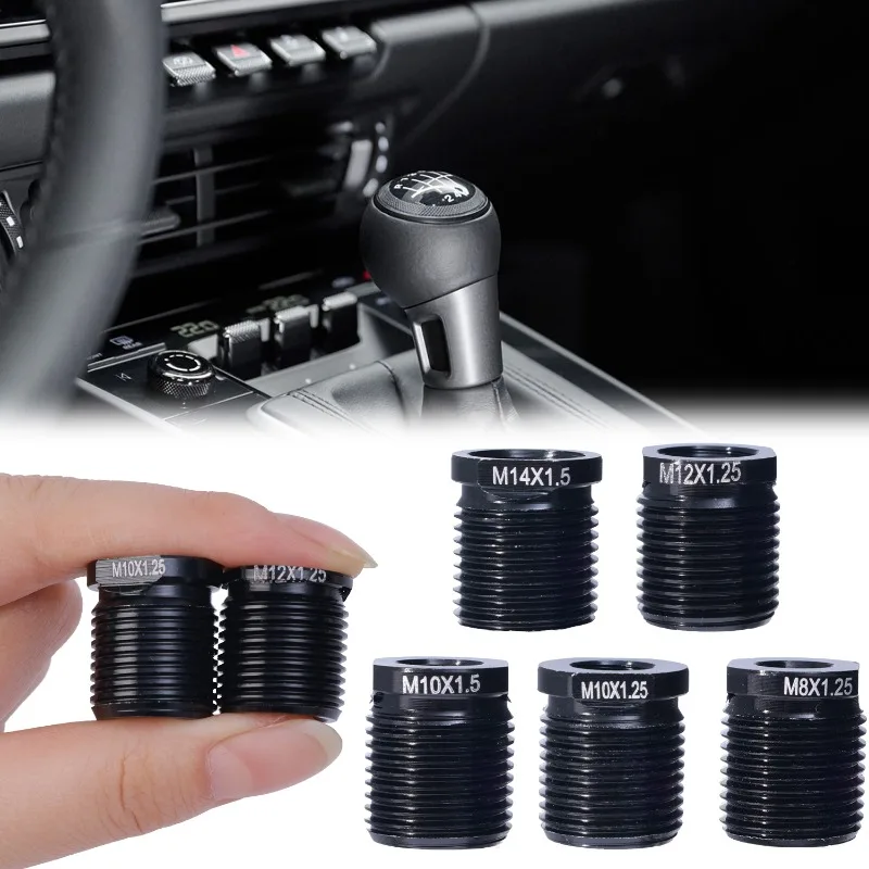 1/5PCS Adapter gałki zmiany biegów Konwerter żeński gwintowany aluminiowy adapter gałki zmiany biegów Części do tuningu samochodów Adapter uchwytu dla m8 m10 — zdjęcie 4