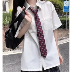 Japanese Style Women's Short Sleeve White Shirt Jk Professional Pointed Collar Style School Uniform Workwear Graduation Blouse