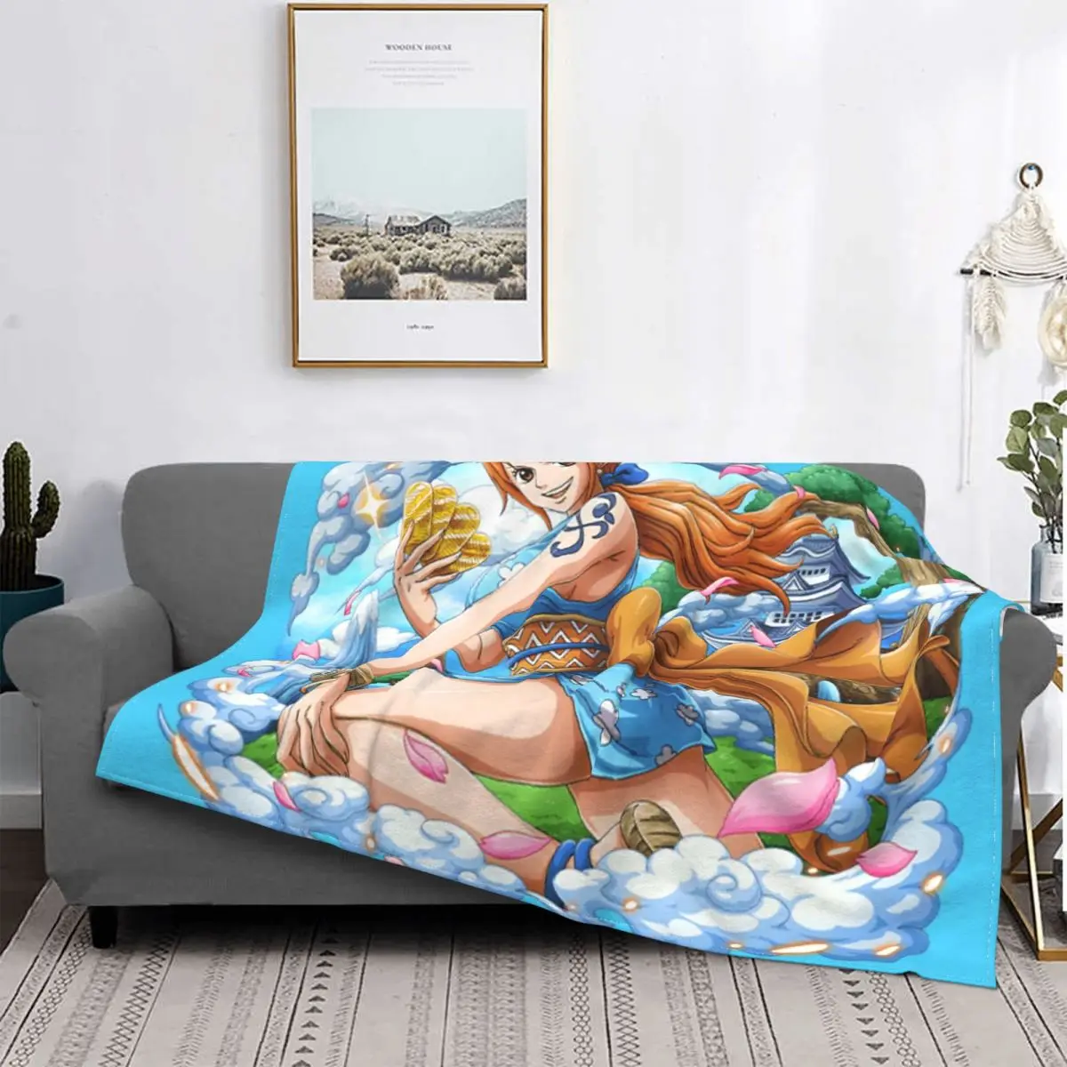 

Nami Pirate Blanket Coral Fleece Plush Autumn Pirate Anime Multifunction Soft Throw Blankets for Bedding Outdoor Bedspreads