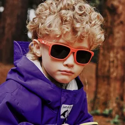 Gafas de sol cuadradas polarizadas para deportes al aire libre, lentes de silicona flexibles, protección UV400, niños y niñas de 3 a 12 años