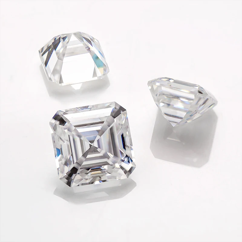 

8.5x8.5mm Hand Cut Asscher White D Color VVS Moissanite Stone Premium Gem Loose Diamond Test Passed Gemstones For Jewelry Making