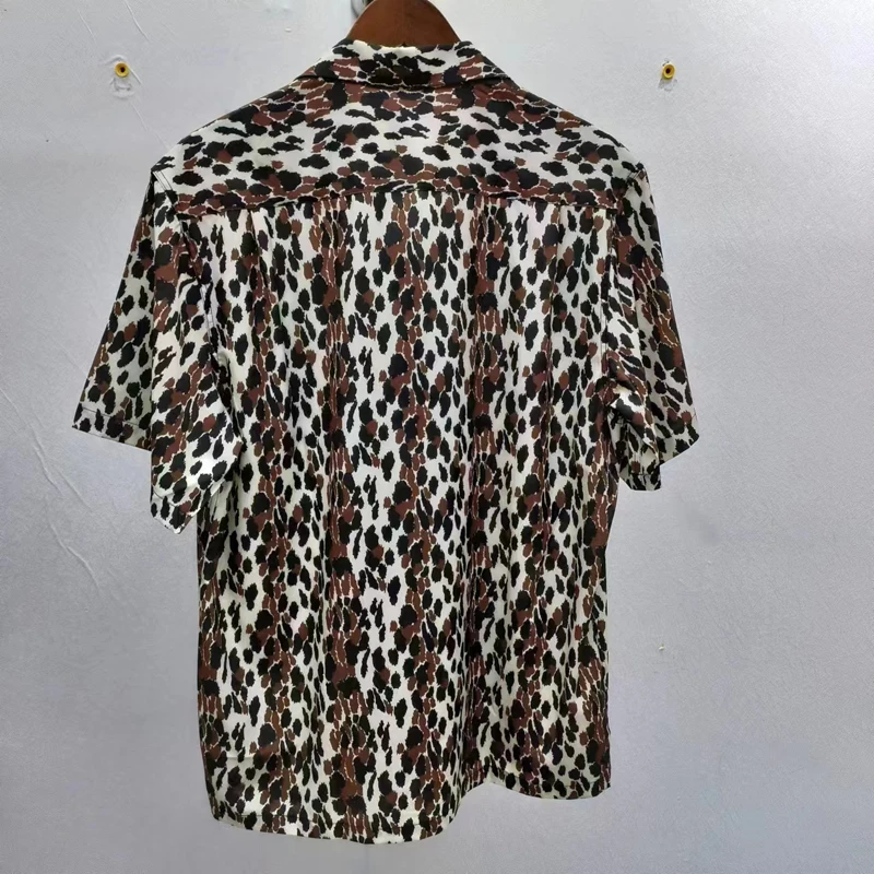 Leopard Print Y2k High Quality Hawaii Beach Men Women Streetwear Casual Short Shirt Japan