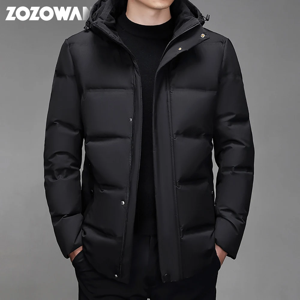 ZOZOWANG 2023 Arrival Duck Down Jacket Big Fur Hat Collar Detachable Fashion Thick Winter Keep Warm Men\'s Winter Down Coats